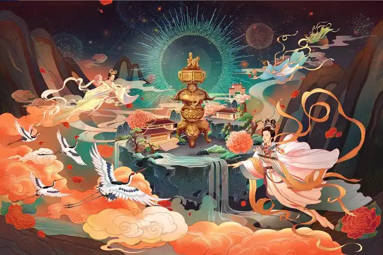 永乐宫插画系列天宫赐福