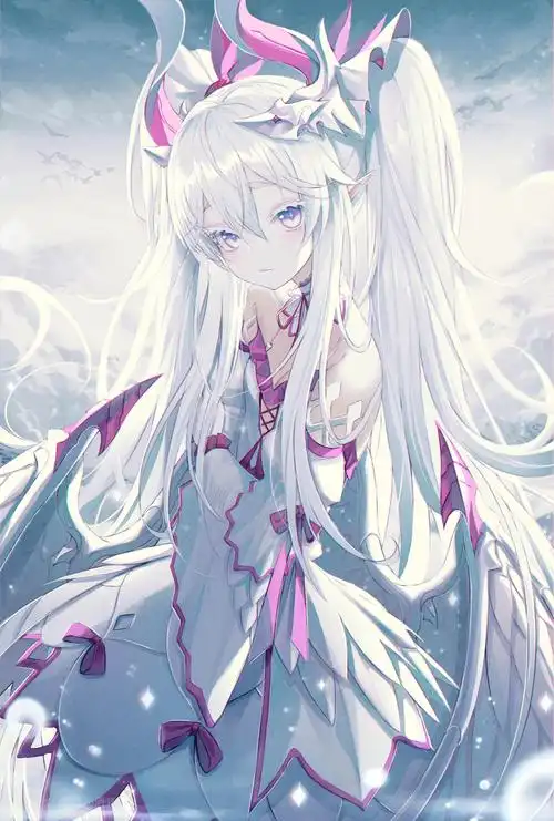 二次元白发动漫美少女手机壁纸