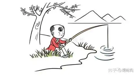 钓鱼捉鱼简笔画古诗文中的童趣钓鱼的孩子简笔画怎么画卡通钓鱼胡令能