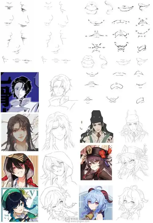 古风插画嘴巴的基本画法