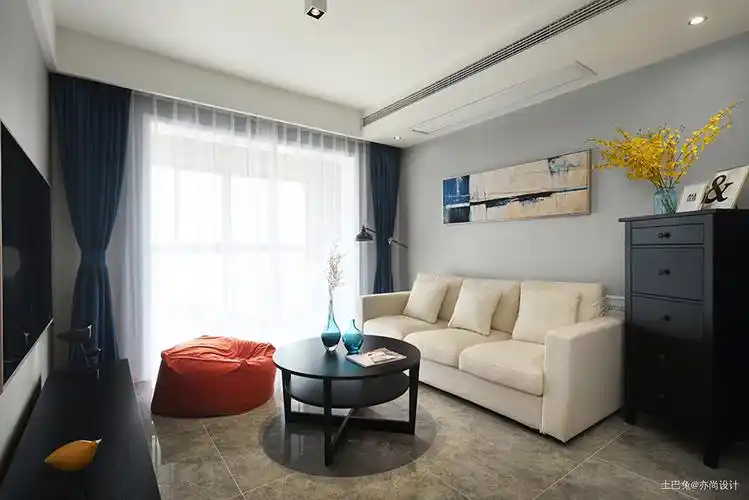 75平方,极简灰调无主灯小两房二居现代简约家装装修案例效果图