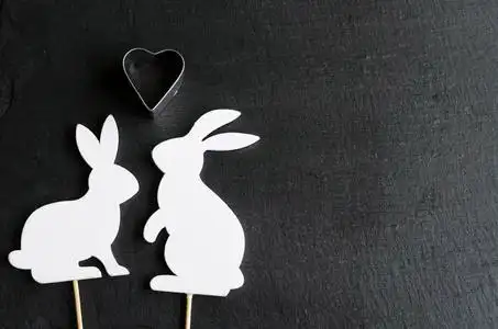 小兔子剪影图片