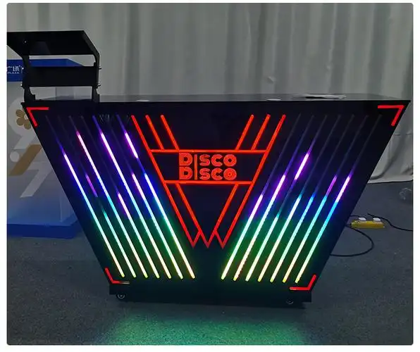 dj打碟台 打碟台发光dj台打碟台酒吧打碟桌可移动声控混音台发光桌