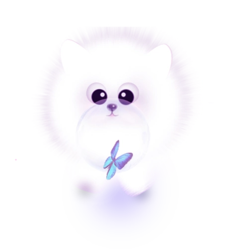 可爱白色卡通小狗