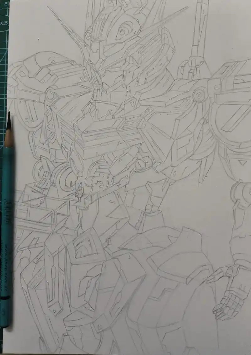 手绘 #高达机甲怎么画 #日常瞎画 - 抖音