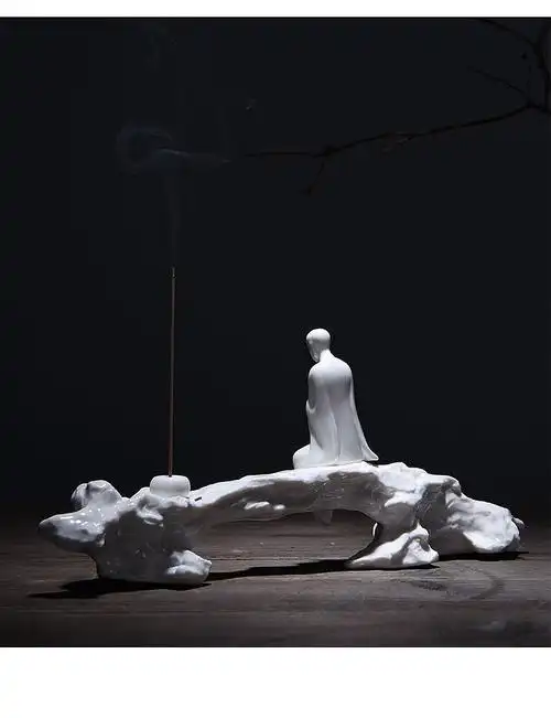 仟信慈艺悟禅意香插家用家居摆件日式简约白瓷工艺品