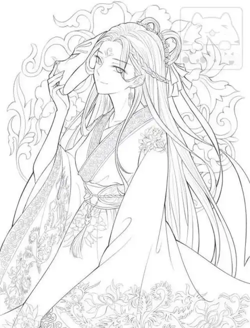 古风汉服人物手绘线稿|绘画|白描|线描|古体诗_网易订阅