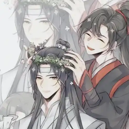 故事魏婴看话本想到蓝湛头戴花冠的模样咯咯笑了起来