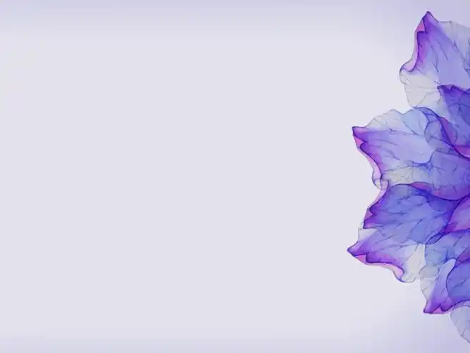 紫色花开ppt背景模板