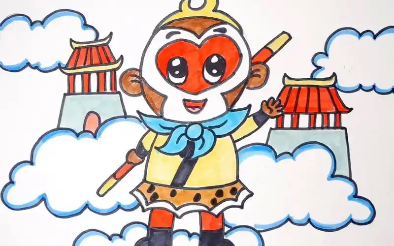 【卡通】【儿童画】美猴王孙悟空,我们一起来画吧