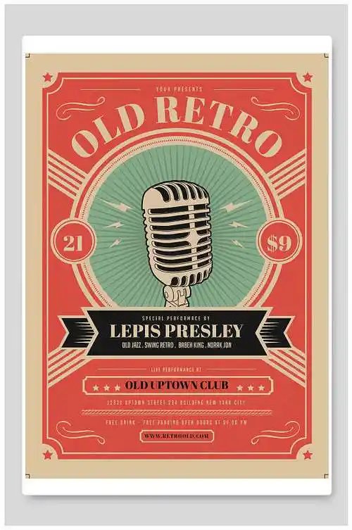 怀旧复古音乐海报