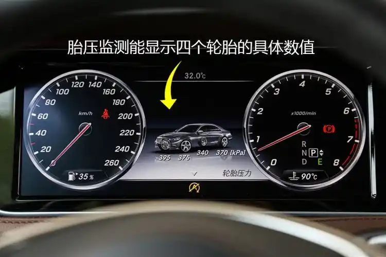 胎压监测功能可以显示四个轮胎的具体数值,出远门前属于必须查看的