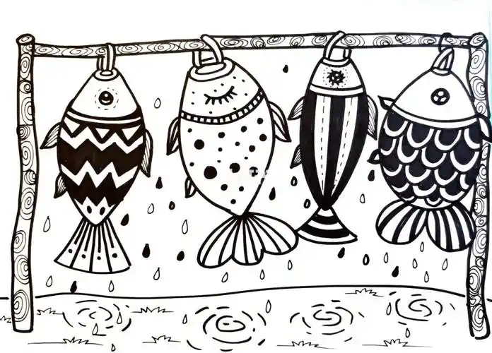 儿童线描画作品2