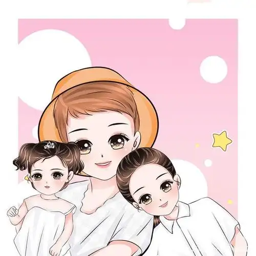 努力追求幸福,一家三口卡通头像,温馨又好看