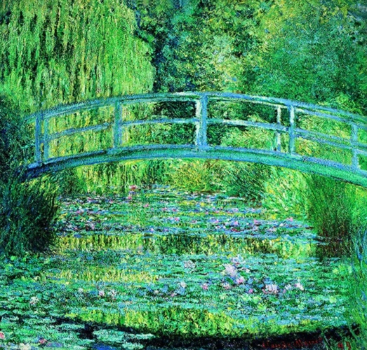 雅昌 莫奈《莲花池塘·绿色和谐》106×102cm装饰画 油画布