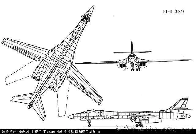 b-1轰炸机三视图