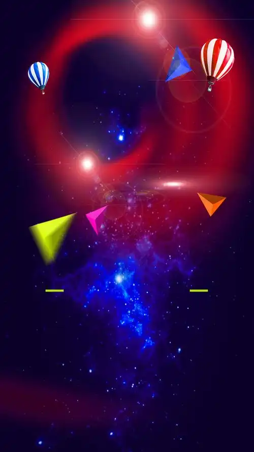 大气星空宇宙热气球几何光圈炫酷h5背景图