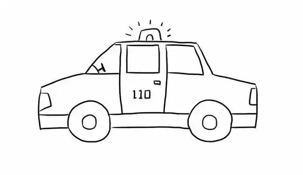 我想看警车简笔画