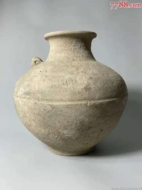 春秋战国单系波纹线条灰陶罐_灰陶_图片欣赏_收藏价值_7788年历卡