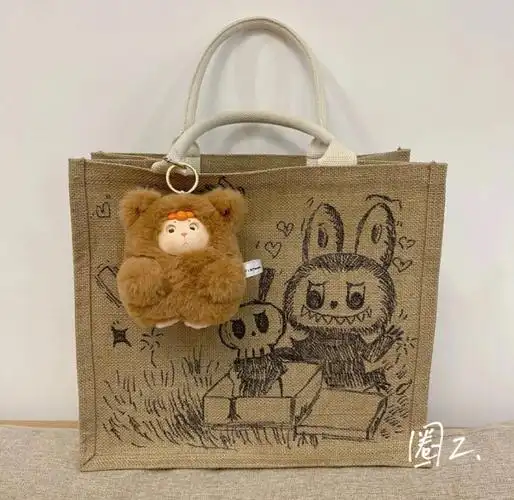 出来#画画的日常  #muji黄麻袋改造  #手绘  #无印良品麻袋  #泡泡