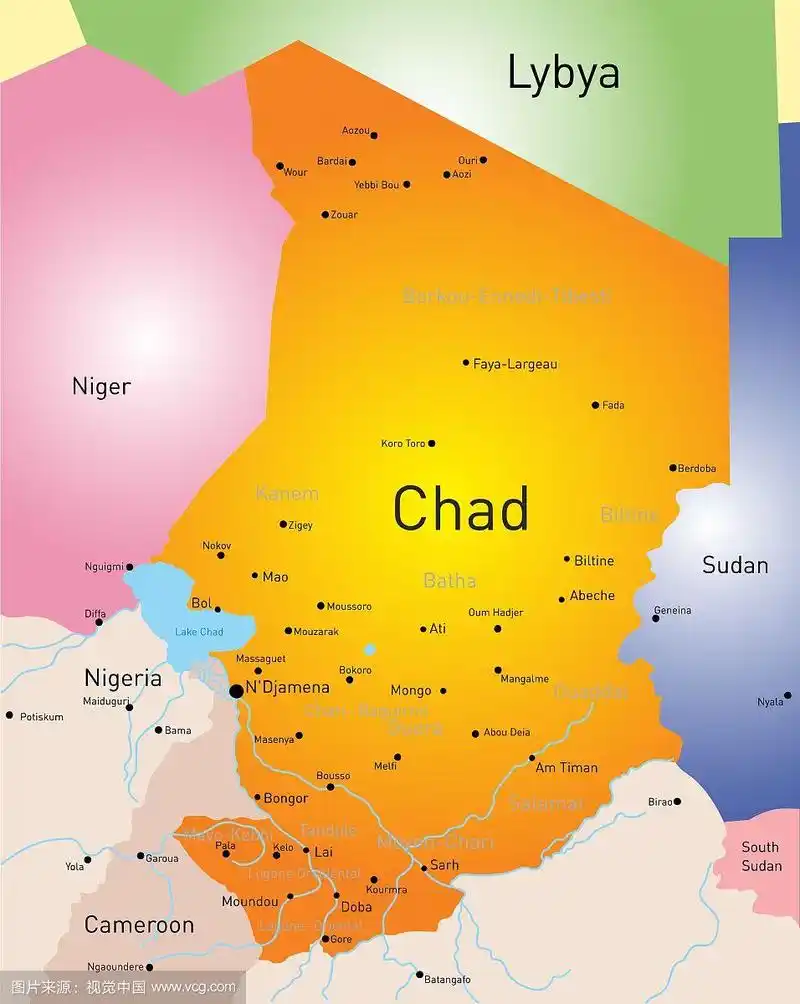 乍得地图