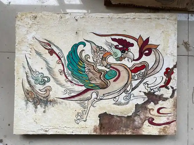 浅浅临摹壁画凤鸟