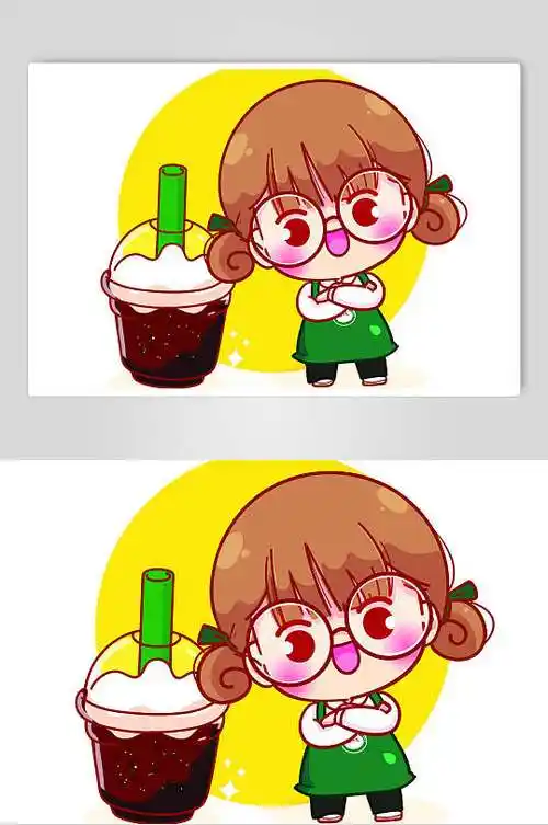 动画q版人物头像矢量素材