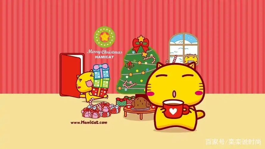 哈咪猫欢乐圣诞超清电脑桌面图片,分辨率为1920x1080