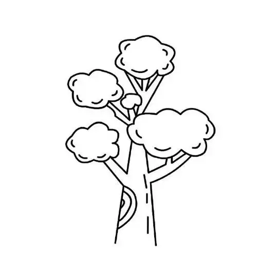 大树简笔画法植物简笔画