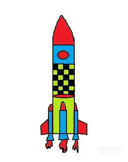 起飞的火箭怎么画带颜色简笔画