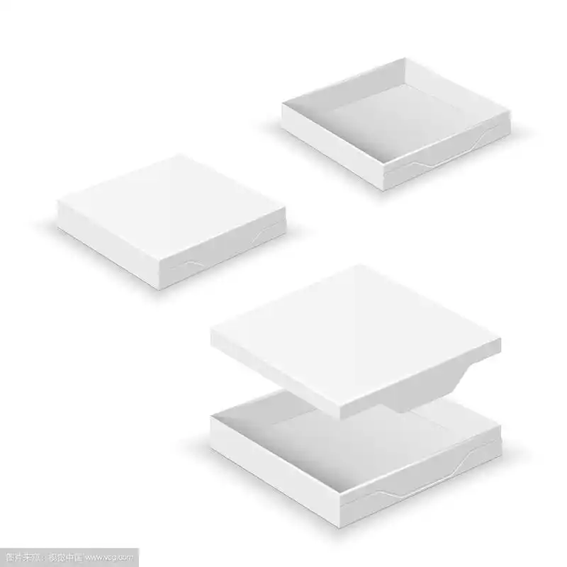 白色的正方形,空的3d盒子孤立