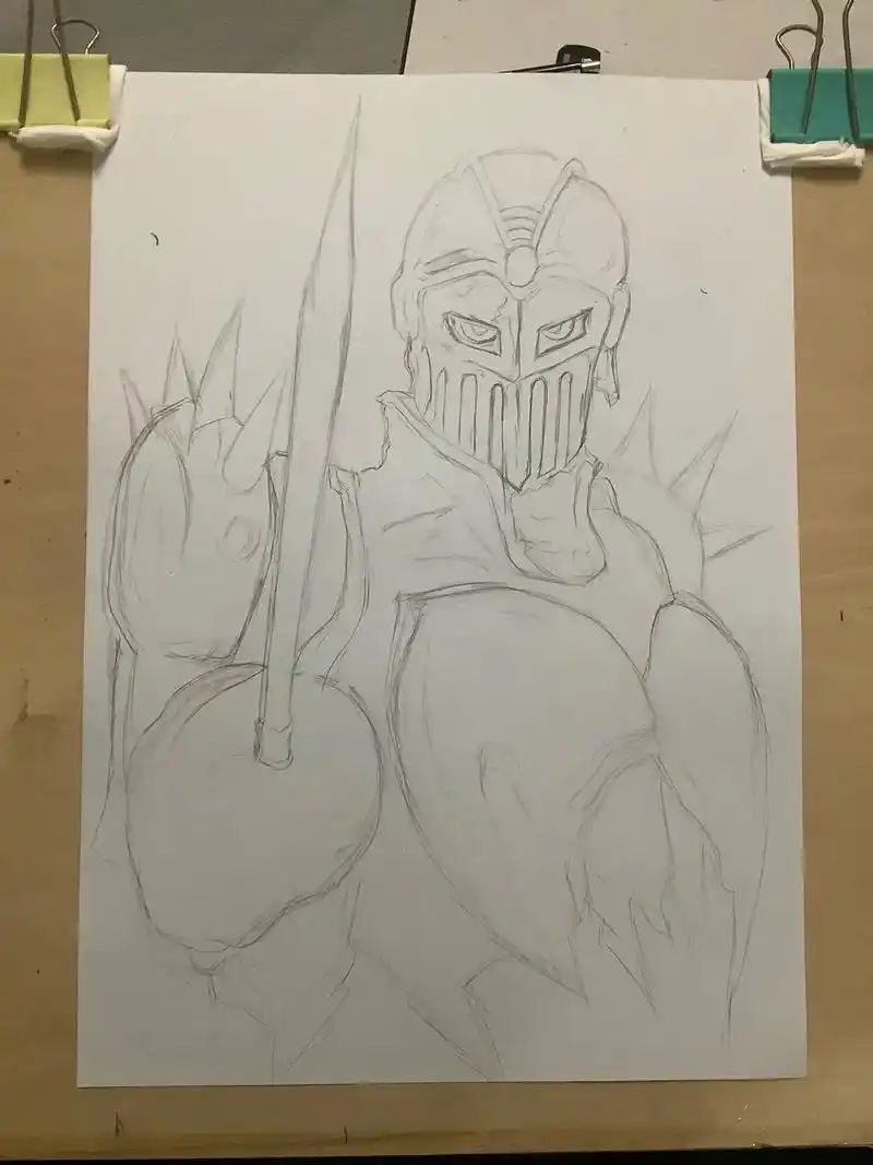 马克笔手绘jojo银色战车.为你送上万剑穿心之刑 #一起学画 - 抖音