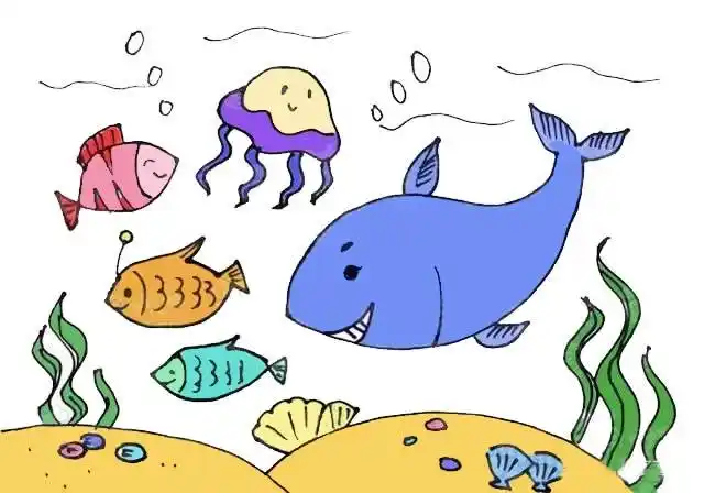 海洋主题儿童简笔画画法步骤教程