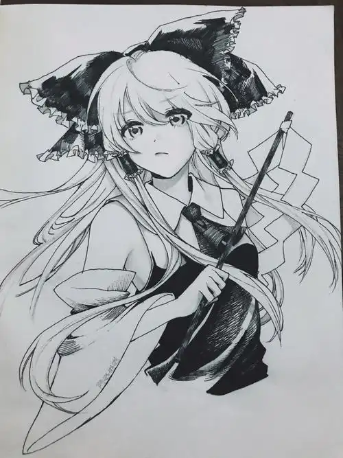 我画了,然后我还没复习我觉得我完了#东方project##博丽灵梦#浏览:264