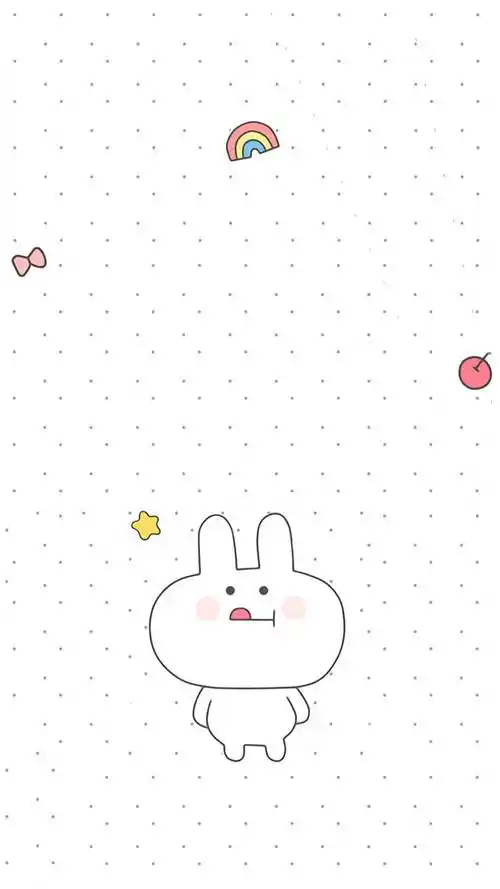 可妮兔布朗熊白色锁屏壁纸