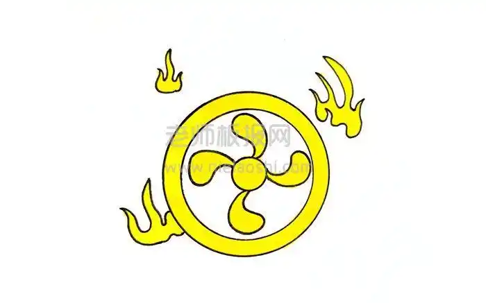 哪吒的风火轮简笔画图片 风火轮是怎么画的 - 卡通简笔画 - 老师板报