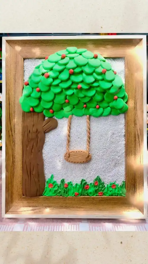 阳光好,景色好,心情好,一切就都甚好!#春天粘土画#粘土手工