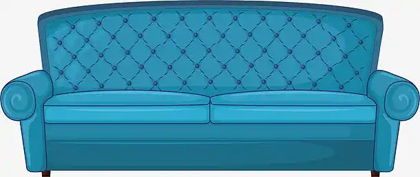 卡通蓝色双人沙发家具装饰