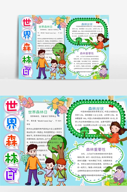 环保世界森林日小报手抄报模板