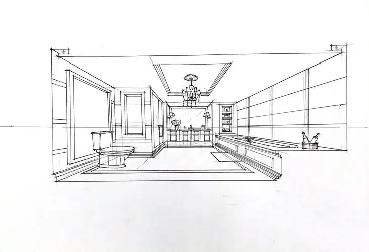 一叶手绘室内设计手绘线稿