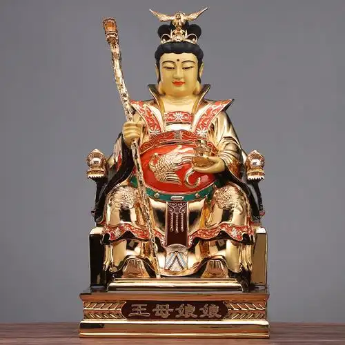 神像台湾纯铜鎏金玉皇大帝王母娘娘瑶池金母西王母摆件