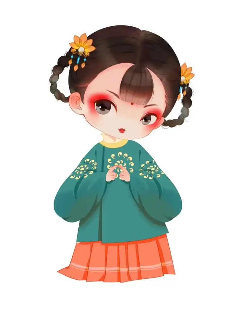 我是花吟[大笑],一名喜爱中国汉服文化的q版插画师.