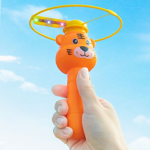 卡通发光竹蜻蜓儿童户外玩具飞碟飞天仙子弹射旋转陀螺飞碟男女孩