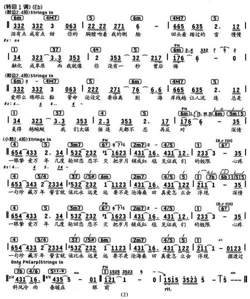 一眼万年(电视剧《天外飞仙》片头曲,编配乐谱)简谱(图2)