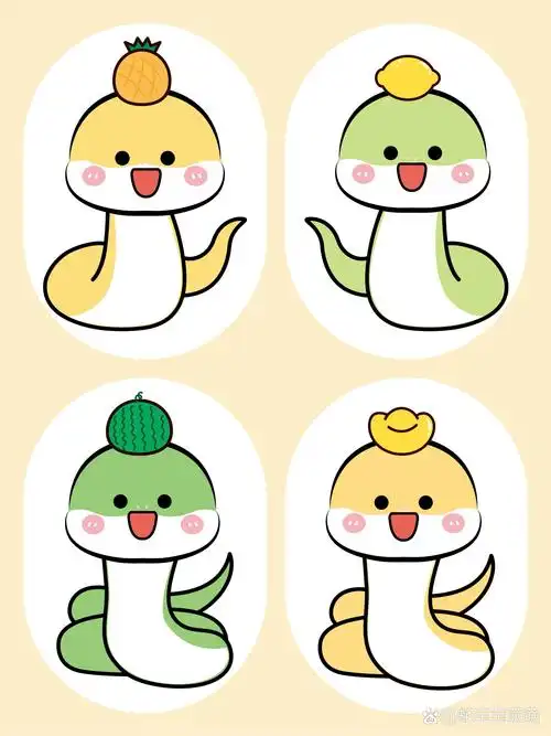 蛇年卡通插画头像图片素材#蛇插画# #蛇卡通素材# #蛇宝宝# #蛇卡通