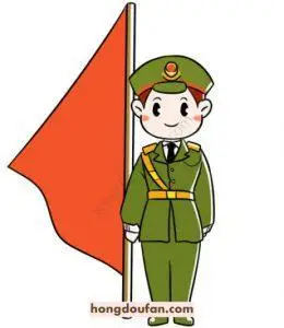军人手拿国旗的简笔画升旗手卡通简笔画大全14张向国旗敬礼的军人叔叔