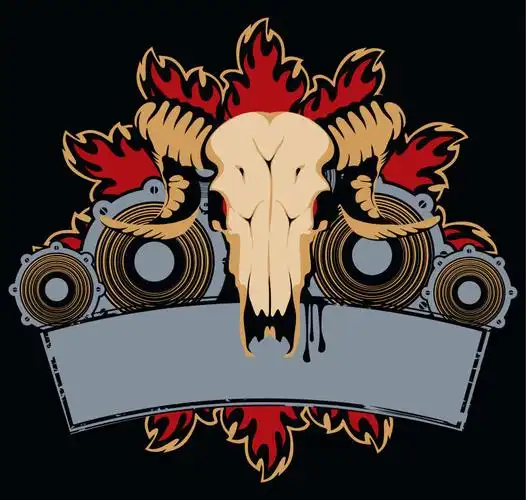 矢量玫瑰元素的硬核摇滚音乐海报