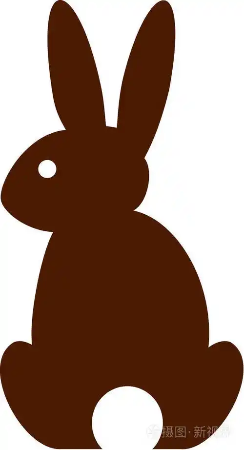 简单的小兔子剪影