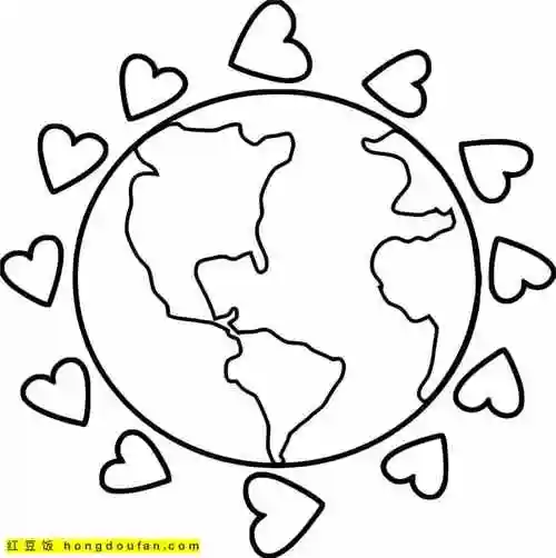 10张保护地球卡通涂色简笔画小手捧着地球要如何画