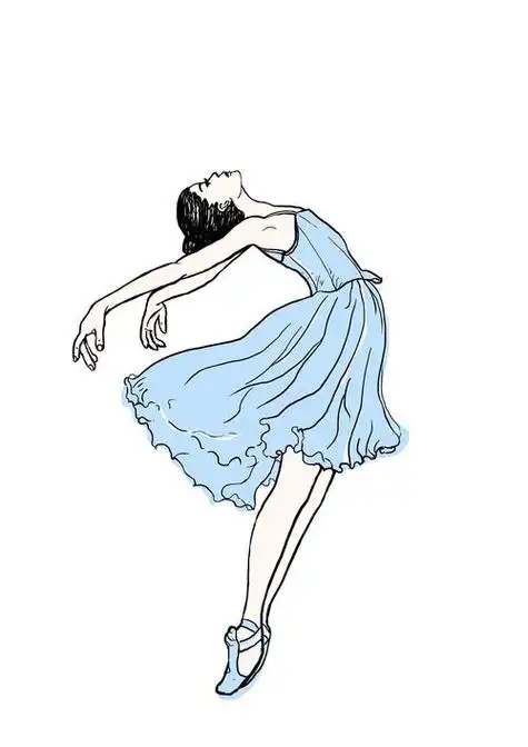舞舞者单脚点地芭蕾舞剪影简笔画芭蕾舞演员剪影图片芭蕾舞芭蕾有关